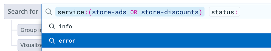 The values for the key are listed as suggestions.